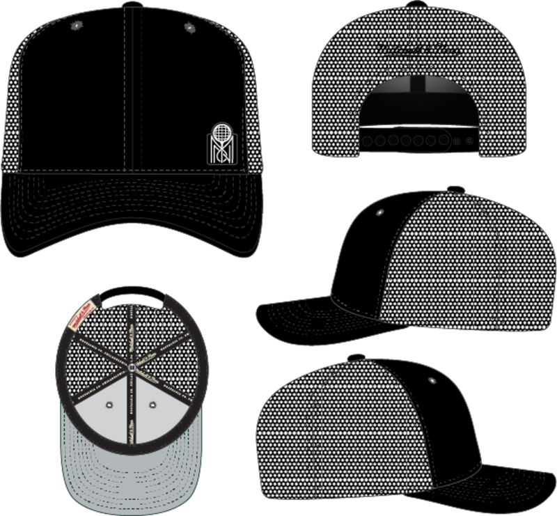 Mitchell & Ness Black Low Interlock Trucker Hat