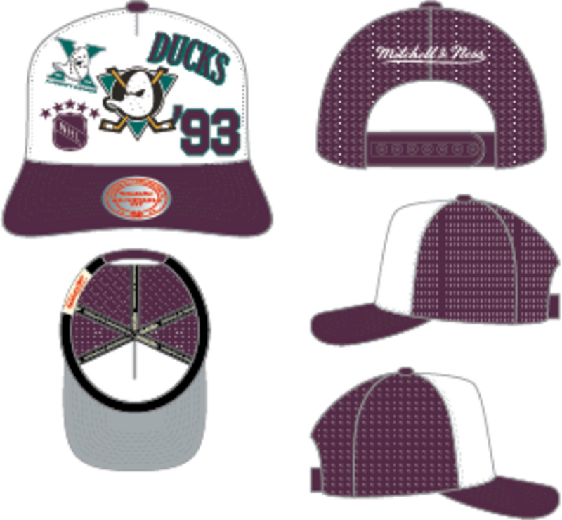 Mitchell & Ness Anaheim Ducks White Vintage Gridlock Trucker Hat
