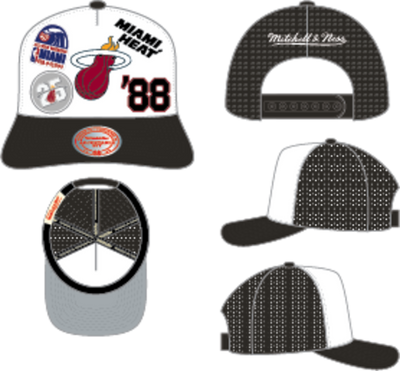 Mitchell & Ness Miami Heat White Gridlock Trucker Hat