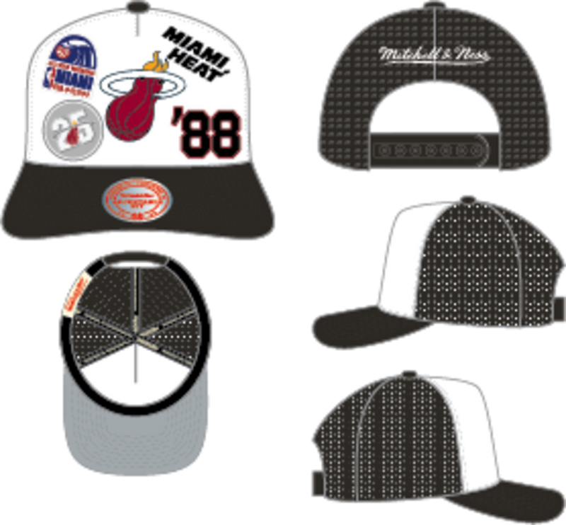 Mitchell & Ness Miami Heat White Gridlock Trucker Hat