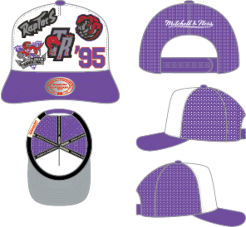Mitchell & Ness Toronto Raptors White Hardwood Classics Gridlock Trucker Hat