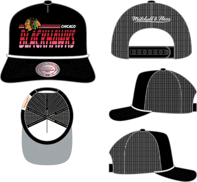 Mitchell & Ness Chicago Blackhawks Black Graded Trucker Hat