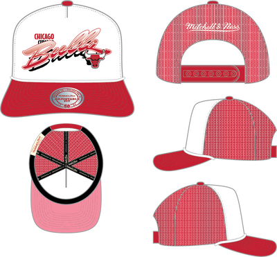 Mitchell & Ness Chicago Bulls White Shadow Drop Trucker Hat