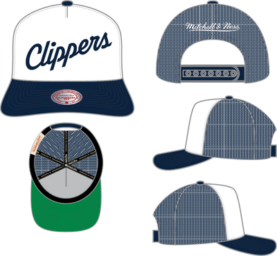 Mitchell & Ness LA Clippers White Print It Trucker Hat
