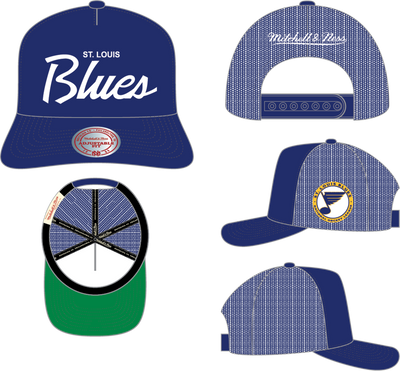 Mitchell & Ness St. Louis Blues Blue Vintage Head Coach Trucker Hat