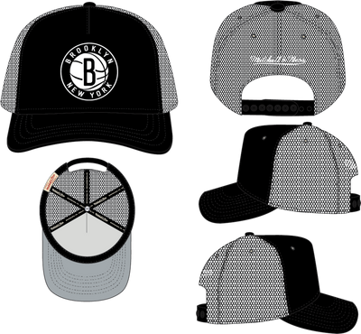 Mitchell & Ness Brooklyn Nets Black Evergreen Trucker Hat