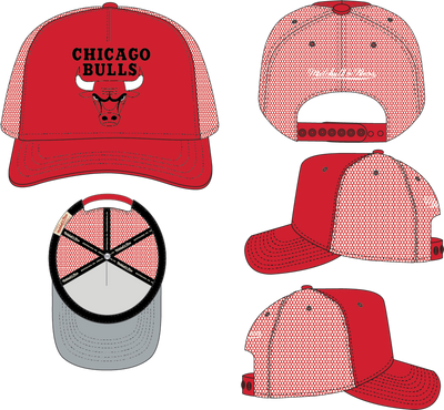Mitchell & Ness Chicago Bulls Red Evergreen Trucker Hat