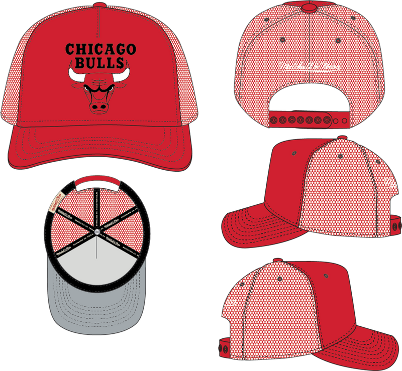 Mitchell & Ness Chicago Bulls Red Evergreen Trucker Hat