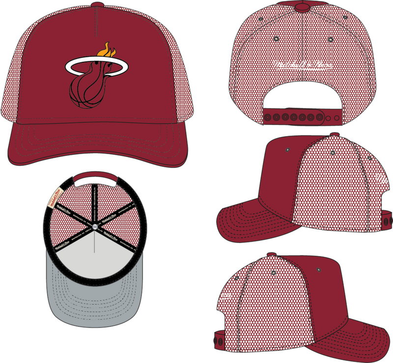Mitchell & Ness Miami Heat Red Evergreen Trucker Hat