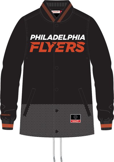 Mitchell & Ness Philadelphia Flyers Black Mesh Block Coaches Jacket