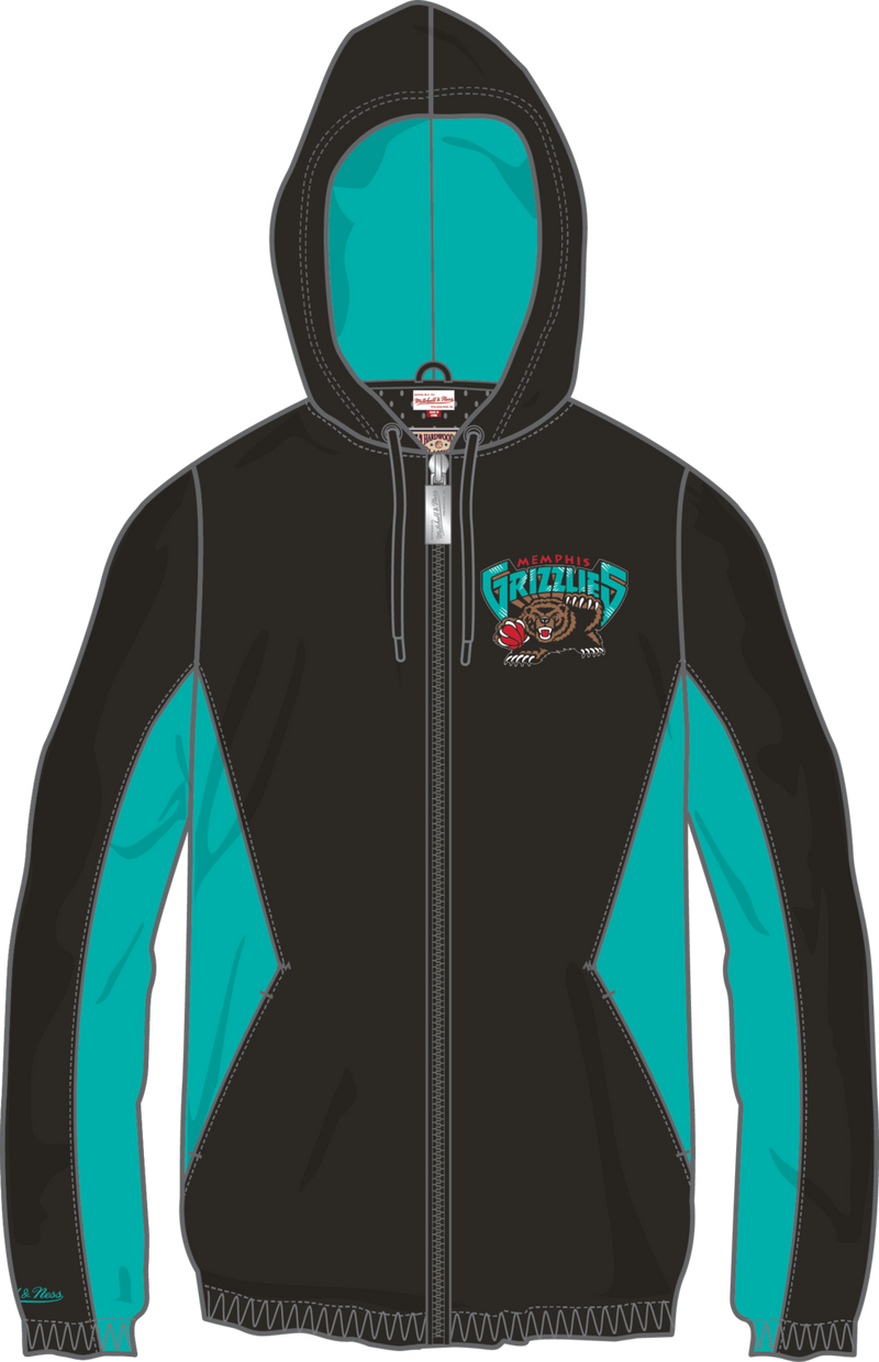 Mitchell & Ness Memphis Grizzlies Black Playmaker Full Zip Windbreaker Jacket