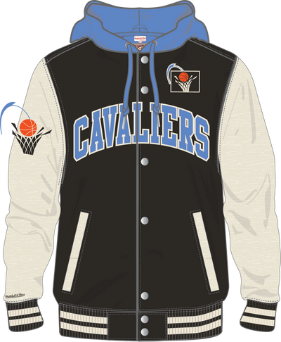 Mitchell & Ness Cleveland Cavaliers Black Courtside Fleece Button Front Jacket