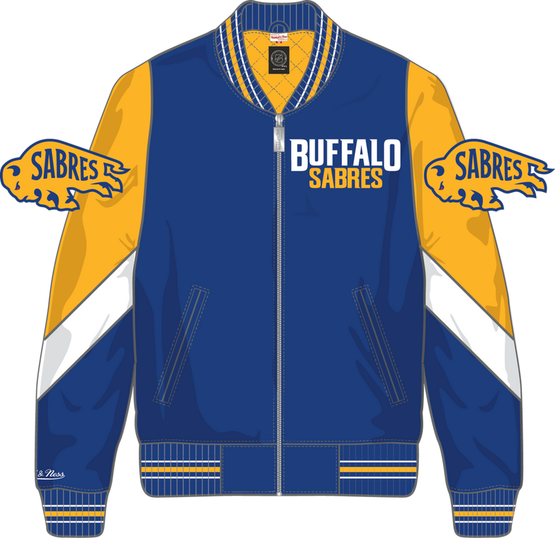 Mitchell & Ness Buffalo Sabres Royal Throw It Back Heavyweight Satin Jacket Current