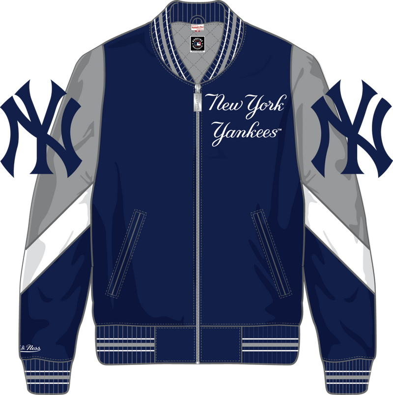 Mitchell & Ness New York Yankees Navy Throw It Back Heavyweight Satin Jacket Current