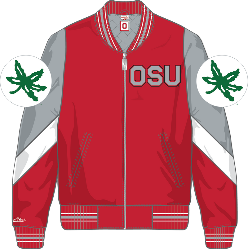 Mitchell & Ness Ohio State Buckeyes Red Throw It Back Heavyweight Satin Jacket Current