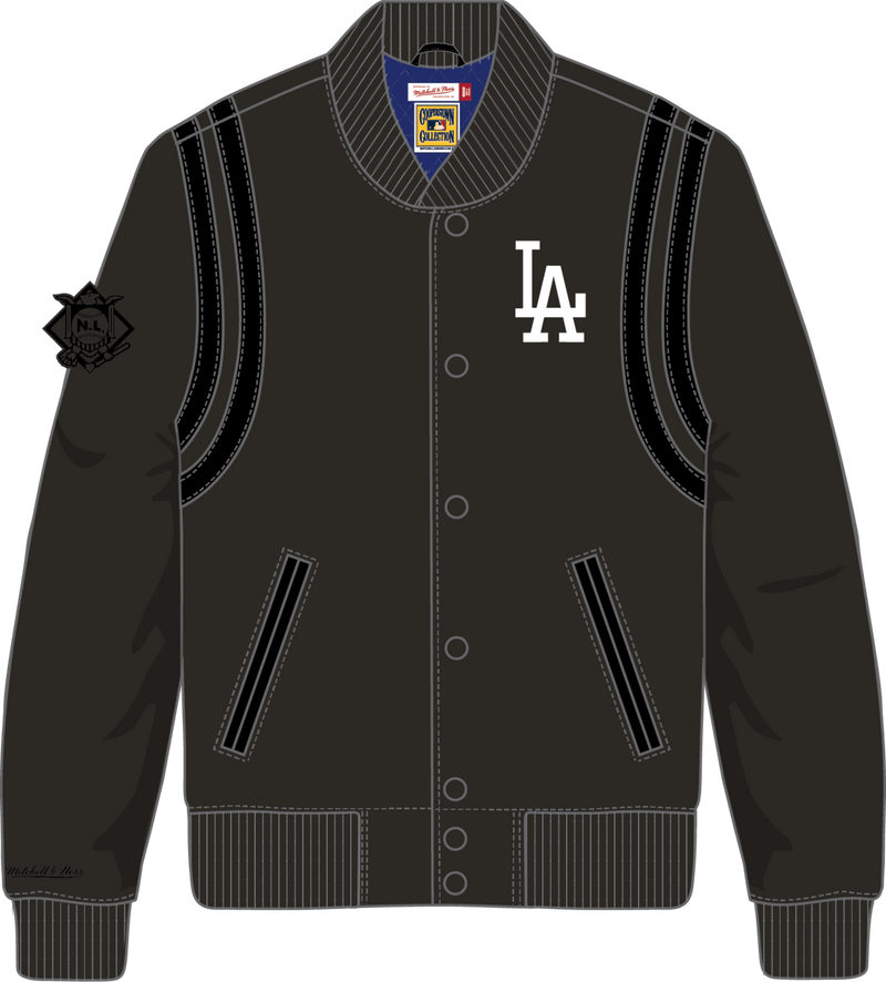 Mitchell & Ness Los Angeles Dodgers Black Walk the Tunnel Varsity Jacket