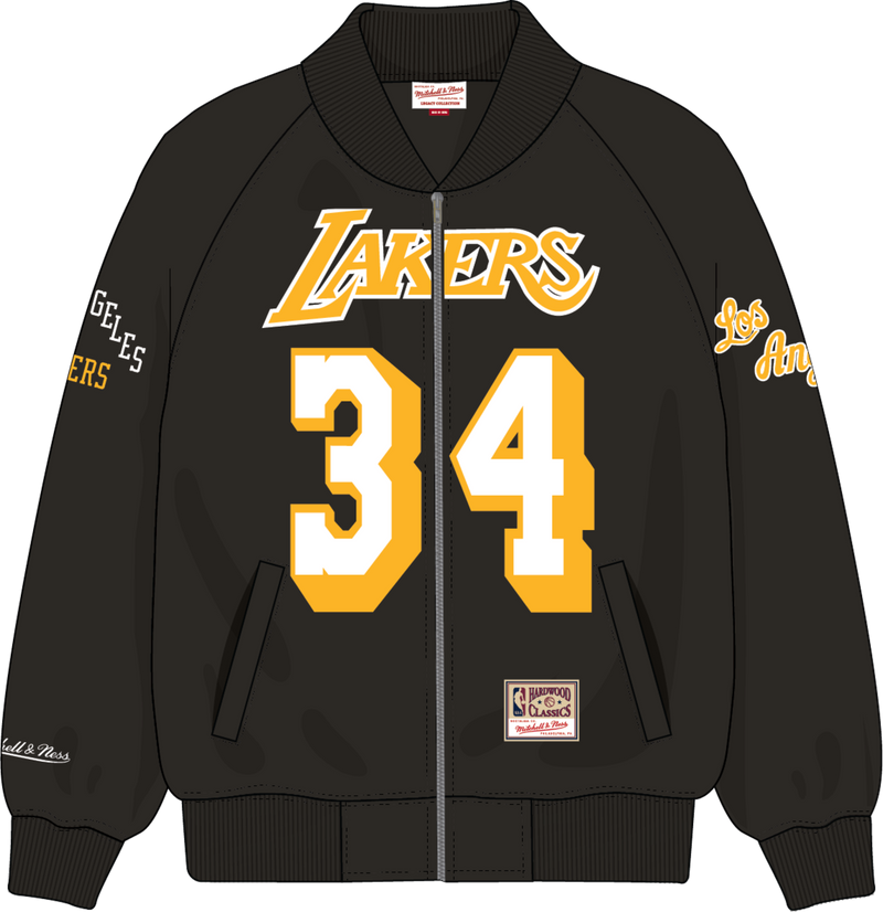 Shaquille O'Neal Los Angeles Lakers Mitchell & Ness NBA Legends Full-Snap Satin Jacket - Black