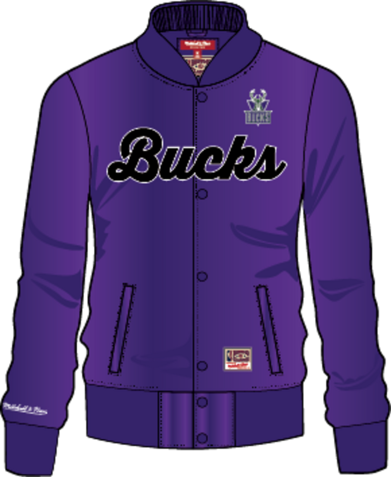 Mitchell & Ness Women's Milwaukee Bucks Purple Satin Jacket