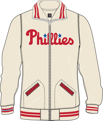 Mitchell & Ness Philadelphia Phillies Cream Vintage Logo Replica Batting Practice Jacket
