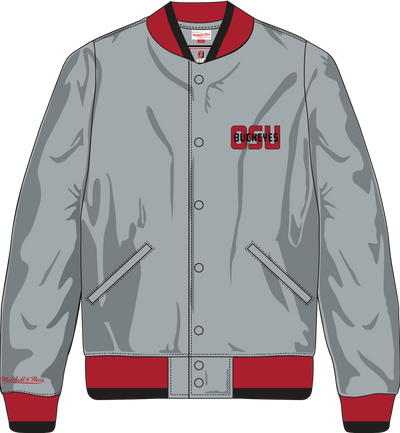 Mitchell & Ness Ohio State 1986 Light Grey Dark Jacket Buckeyes