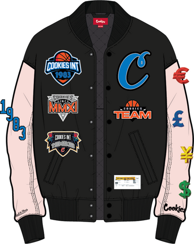 Mitchell & Ness Black M&N x Cookies Varsity Jacket
