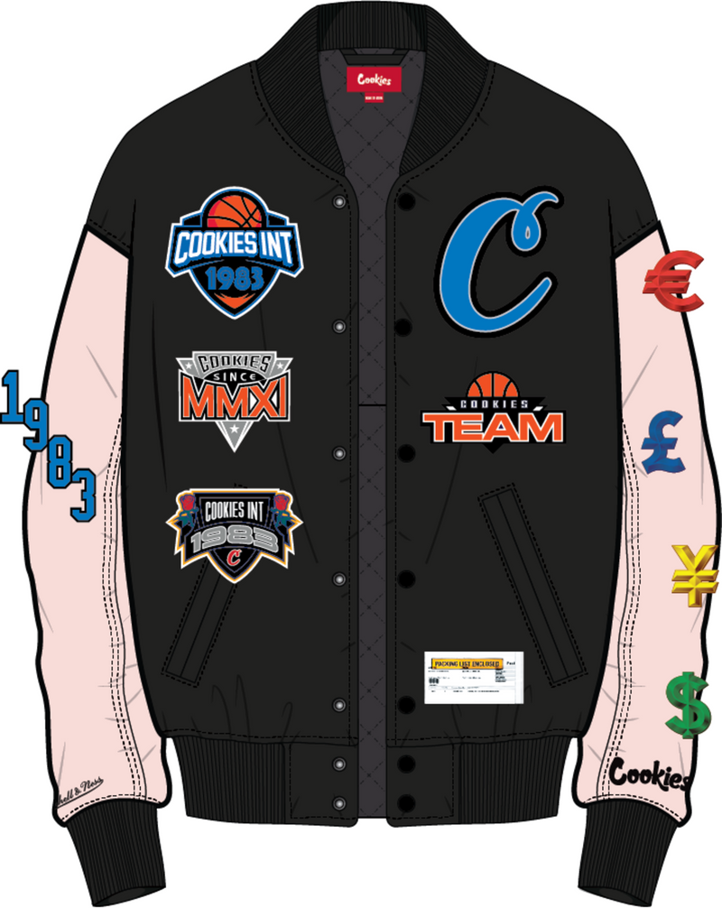 Mitchell & Ness Black M&N x Cookies Varsity Jacket