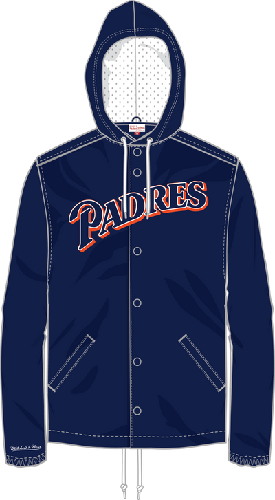 Mitchell & Ness San Diego Padres Navy Hooded Coaches Jacket