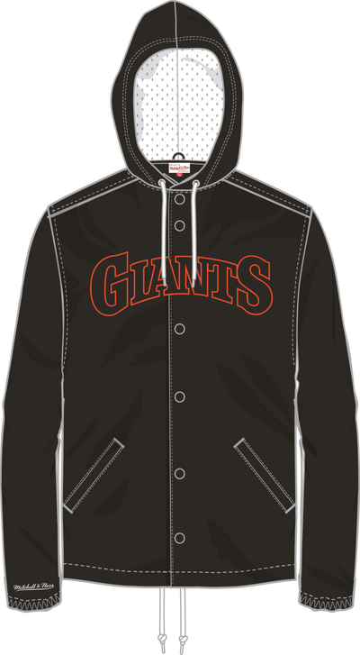Mitchell & Ness San Francisco Giants Black Hooded Coaches Jacket