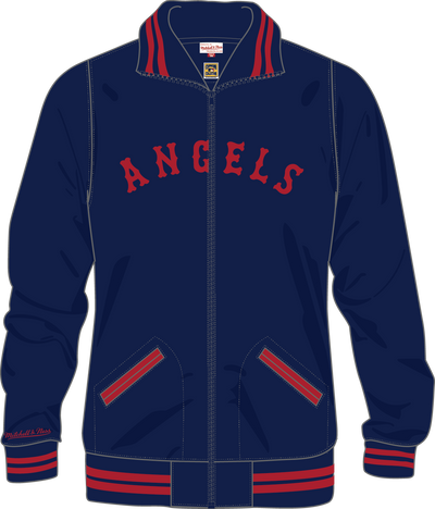 Mitchell & Ness Los Angeles Angels Navy Playoff Win Full Zip Jacket