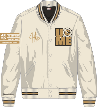 John Cena Mitchell & Ness Cream Sublimated Satin Jacket