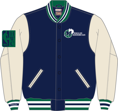 Mitchell & Ness Dallas Mavericks Navy Off Day Varsity Jacket