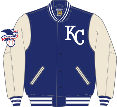 Mitchell & Ness Kansas City Royals Royal Off Day Varsity Jacket