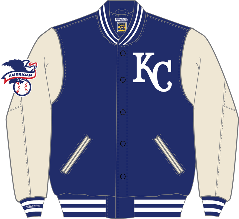 Mitchell & Ness Kansas City Royals Royal Off Day Varsity Jacket