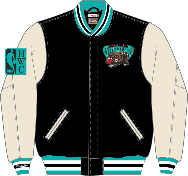Mitchell & Ness Memphis Grizzlies Black Off Day Varsity Jacket