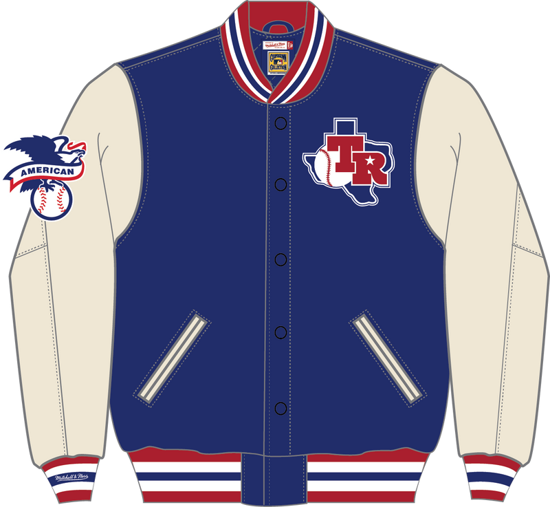 Mitchell & Ness Texas Rangers Royal Off Day Varsity Jacket