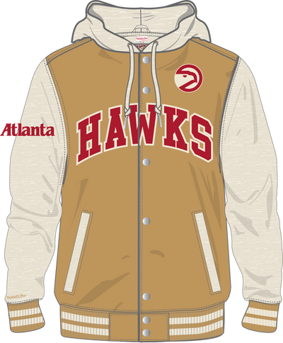 Mitchell & Ness Atlanta Hawks Dusted Collection Fleece Button Front Jacket