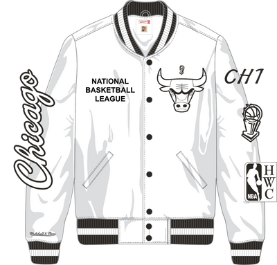 Mitchell & Ness Chicago Bulls Arctic White Lightweight Satin Jacket