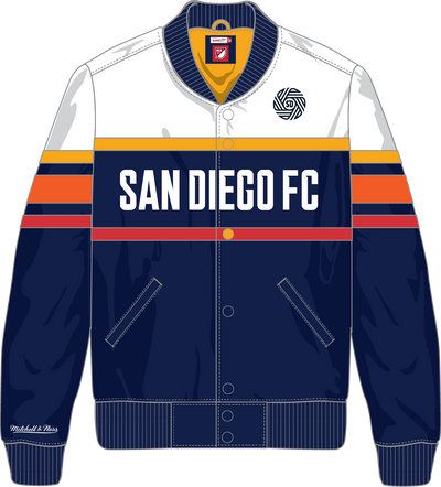 Mitchell & Ness San Diego FC Navy Team Color Head Coach Lightweight Satin Jacket