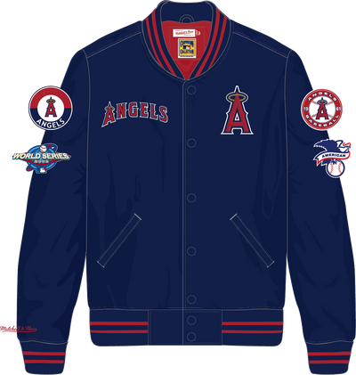 Mitchell & Ness Los Angeles Angels Navy Double Clutch Lightweight Satin Jacket