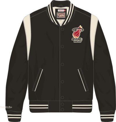 Mitchell & Ness Miami Heat Black Retro Roots Lightweight Satin Jacket