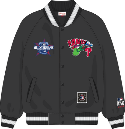 Mitchell & Ness All-Star 2026 Black Phillies Phanatic Lightweight Satin Jacket