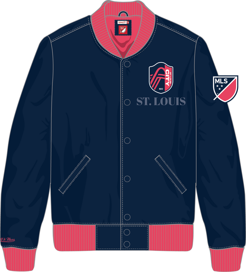 Mitchell & Ness St. Louis City SC Navy Current Logo Team OG 3.0 Lightweight Satin Jacket