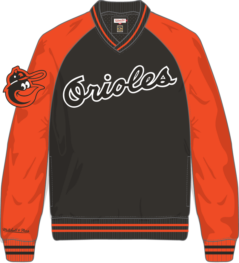Mitchell & Ness Baltimore Orioles Black Nylon Pullover Jacket