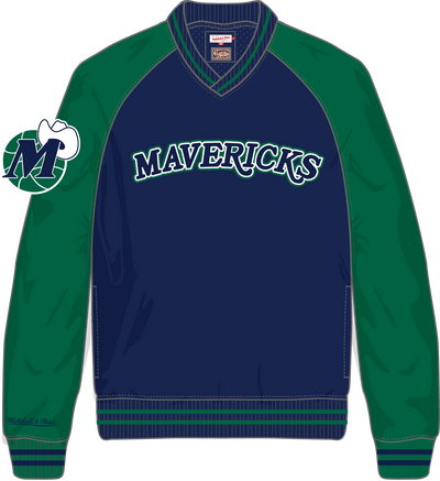 Mitchell & Ness Dallas Mavericks Navy Nylon Pullover Jacket