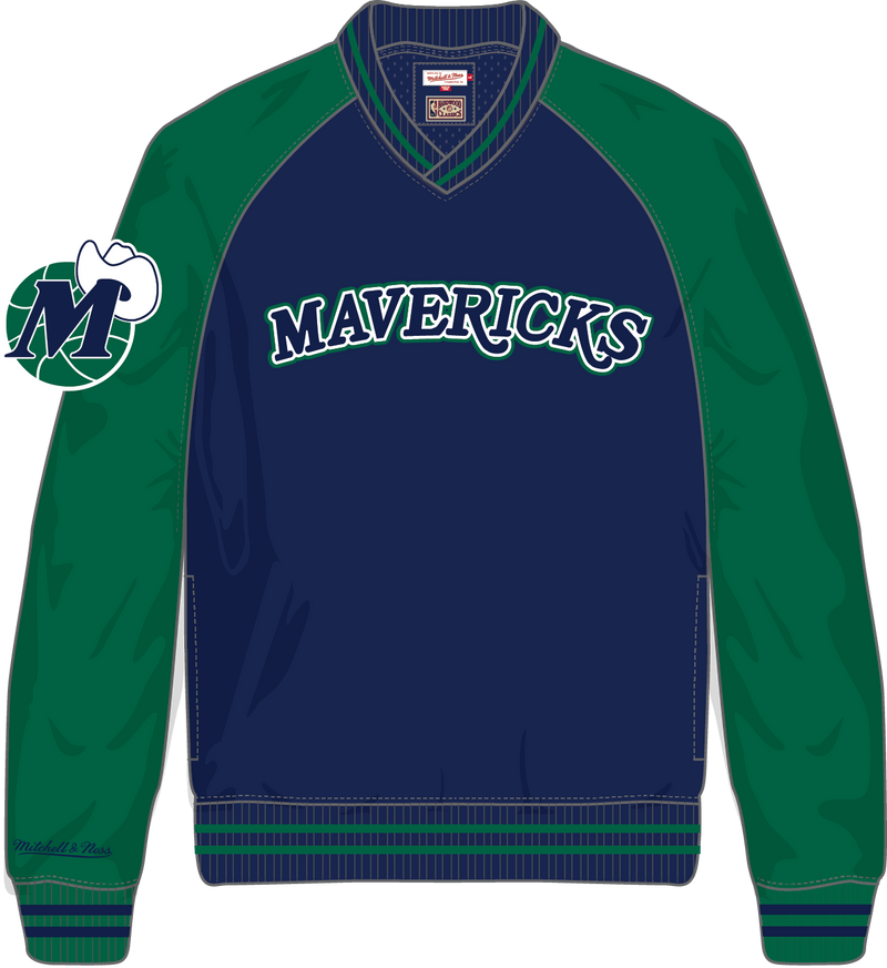 Mitchell & Ness Dallas Mavericks Navy Nylon Pullover Jacket
