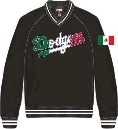 Mitchell & Ness Los Angeles Dodgers Black/Red Nylon Pullover Jacket