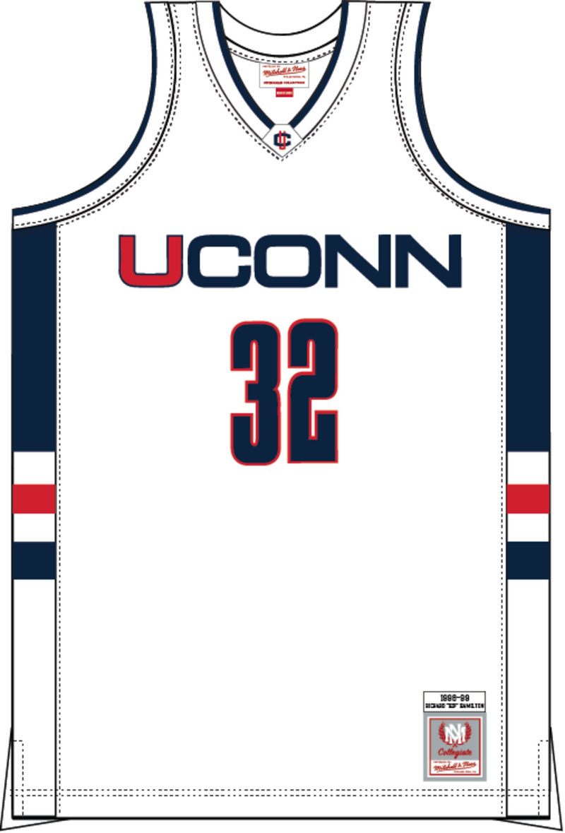Mitchell & Ness Richard Hamilton University of Connecticut 1998 White Jersey Uconn Huskies