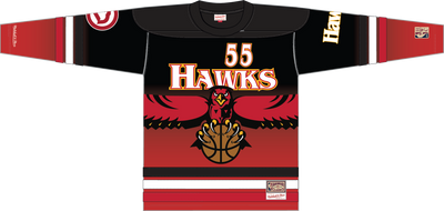 Mitchell & Ness Dikembe Mutombo Atlanta Hawks Red Maxxed Out Fashion Hockey Jersey