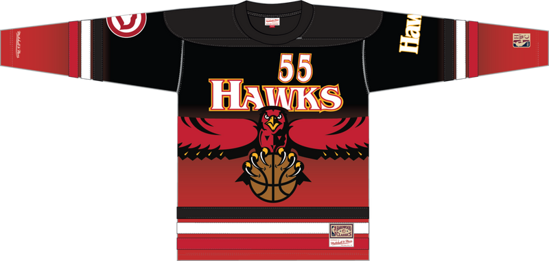 Mitchell & Ness Dikembe Mutombo Atlanta Hawks Red Maxxed Out Fashion Hockey Jersey