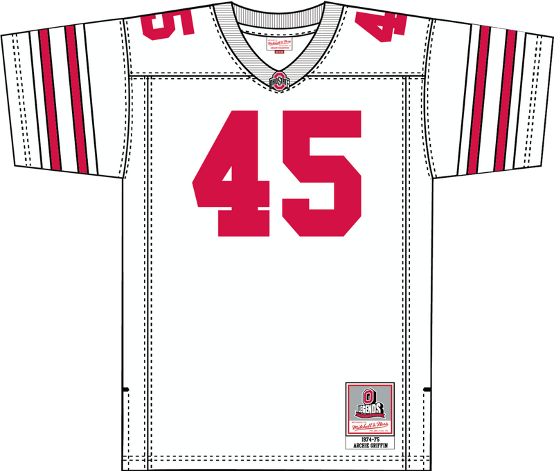 Mitchell & Ness Archie Griffin Ohio State 1975 White Jersey Buckeyes